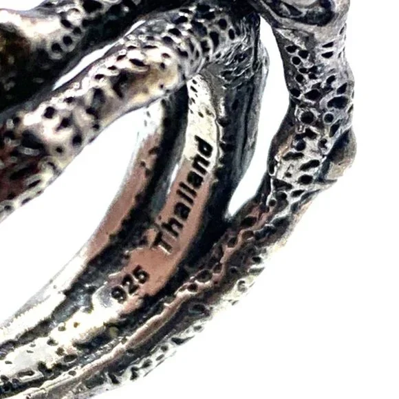 EXQUISITE DWECK DIAMOND DESIGNER SILVER RING GENUINE RARE , SIZE 7